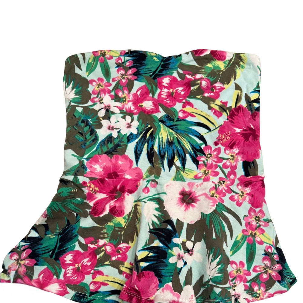 Express Floral Strapless 2000s Y2K Top